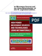 High Power Microwave Sources and Technologies Using Metamaterials 1St Edition John W Luginsland Editor Full Chapter