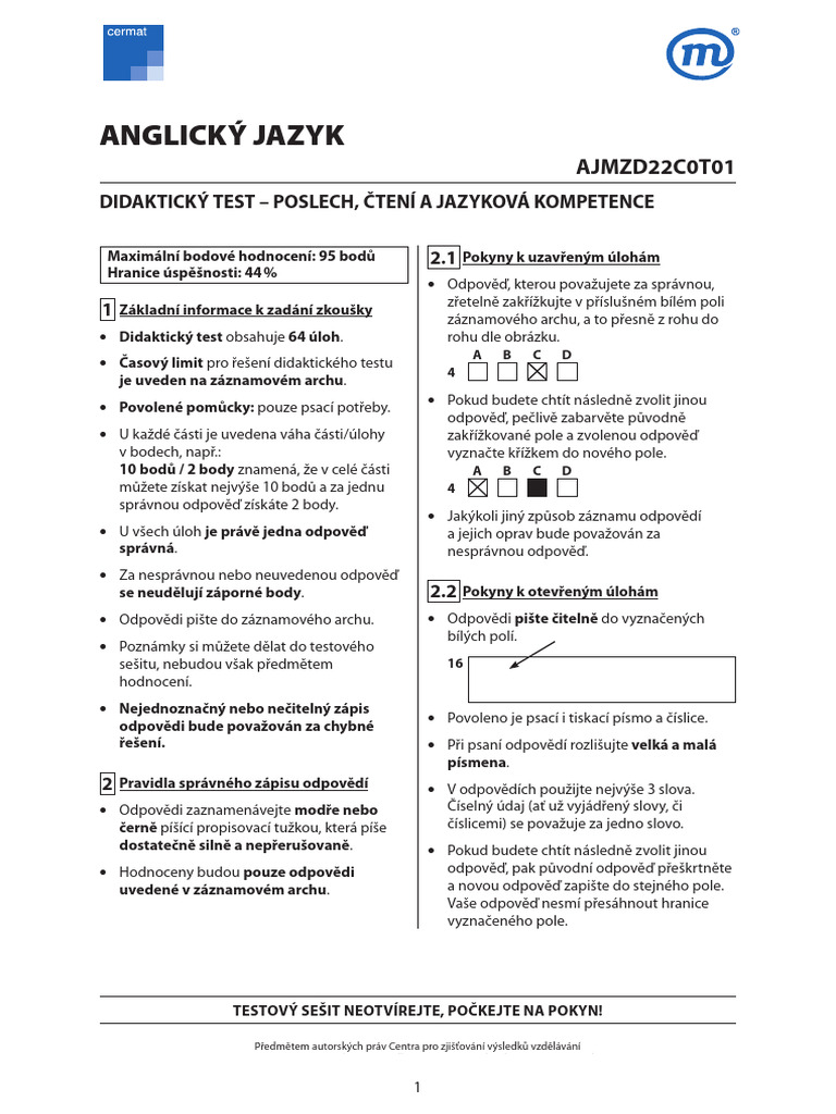 Jak Udelat Didakticky Test Z Aj