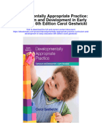 Developmentally Appropriate Practice Curriculum and Development in Early Education 6Th Edition Carol Gestwicki Full Chapter