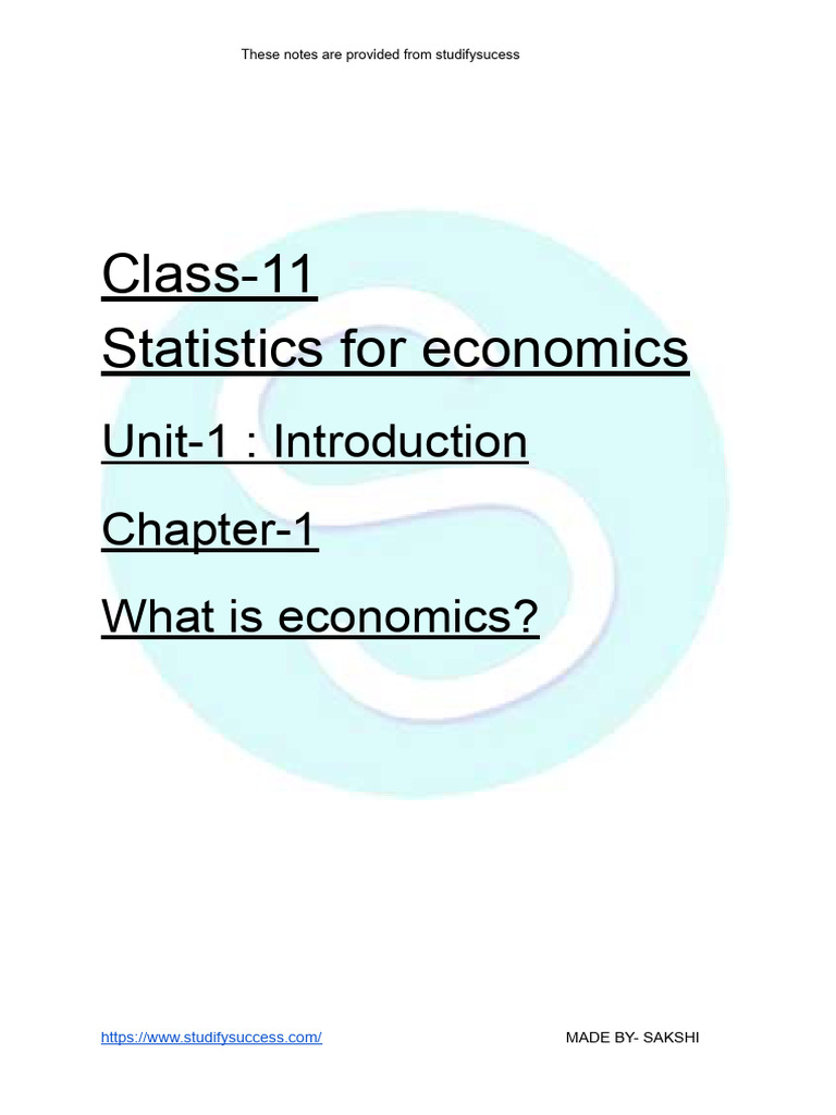 Class 11 Macroeconomics Chapter 1 Notes | PDF | Economics | Wealth