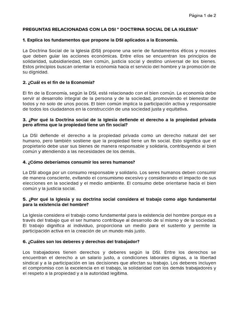 Doctrina Social de la Iglesia y Economía | PDF | Justicia social ...