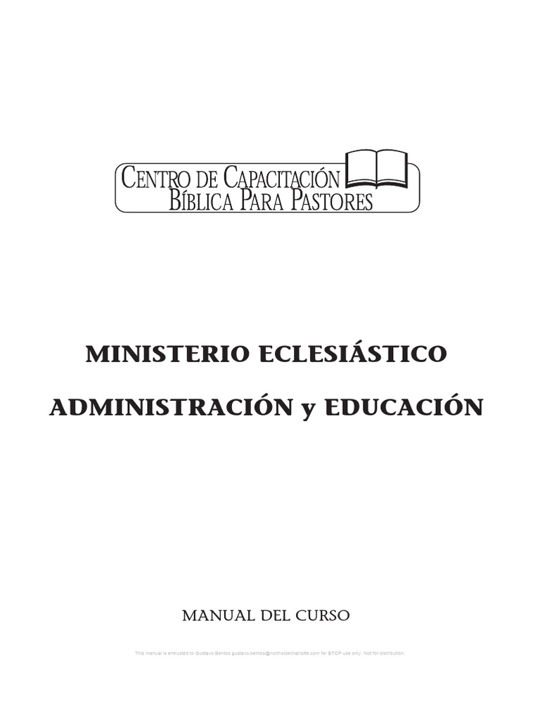 Manual del Ministerio Eclesiástico | PDF | Iglesia cristiana | Biblia