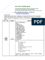 Final Term Syllabus Class IX 2023-24)