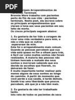 Os 5 Principais Arrependimentos de Pacientes Terminais