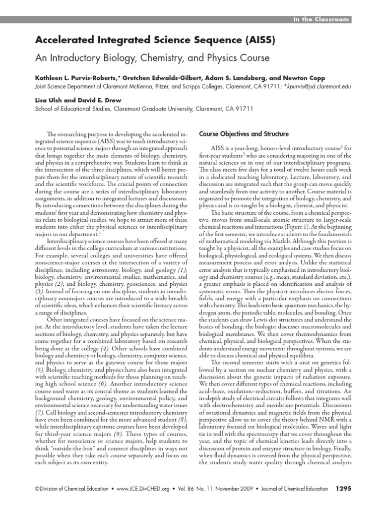 Integrated Science Course for Majors | PDF | Chemistry | Physics