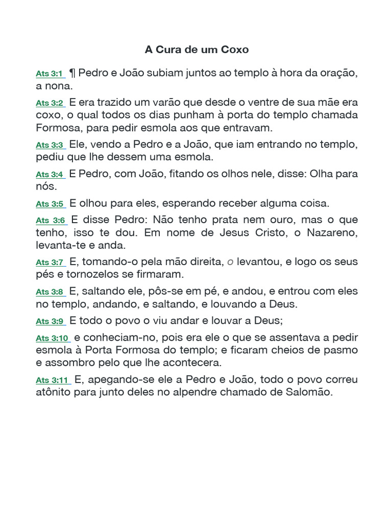 A Cura do Coxo na Porta Formosa | PDF | Jesus | Crença e doutrina religiosa