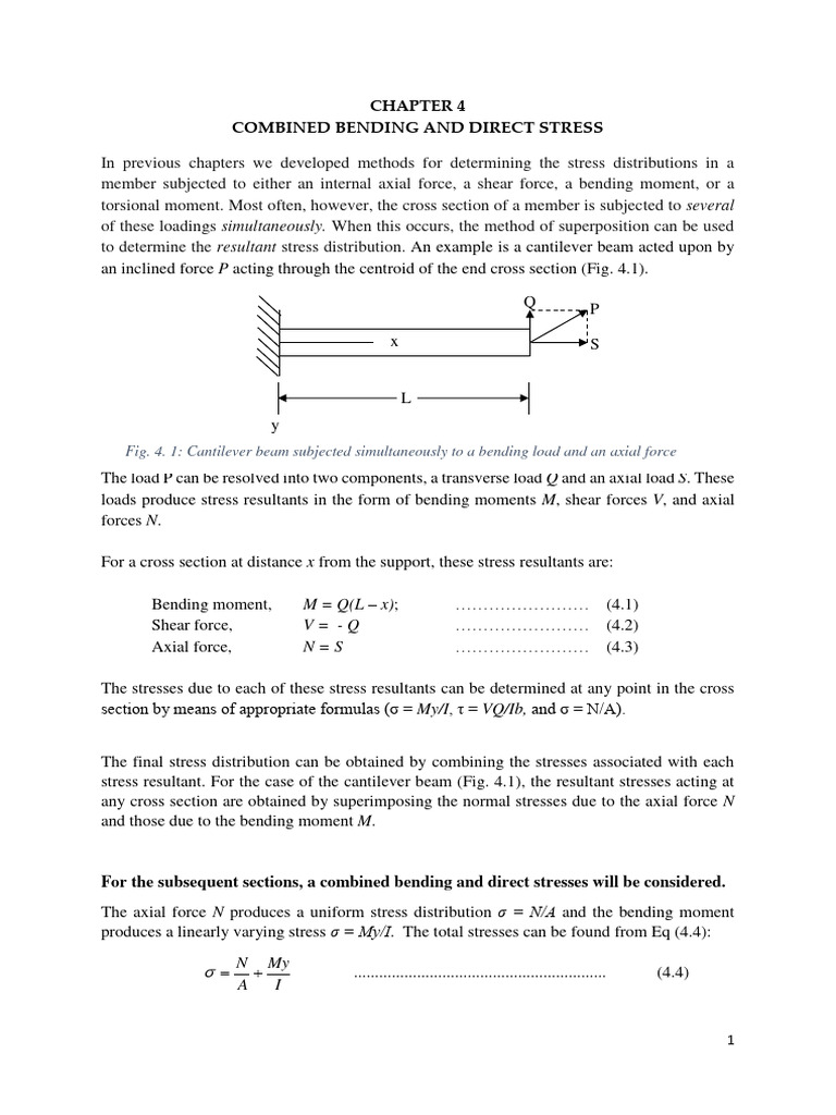 Eccentric Load Stress Analysis in Columns | PDF | Bending | Stress ...
