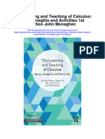 Download The Learning And Teaching Of Calculus Ideas Insights And Activities 1St Edition John Monaghan full chapter