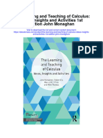 The Learning and Teaching of Calculus Ideas Insights and Activities 1St Edition John Monaghan Full Chapter