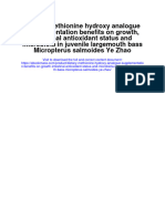 Dietary Methionine Hydroxy Analogue Supplementation Benefits On Growth Intestinal Antioxidant Status and Microbiota in Juvenile Largemouth Bass Micropterus Salmoides Ye Zhao Full Chapter