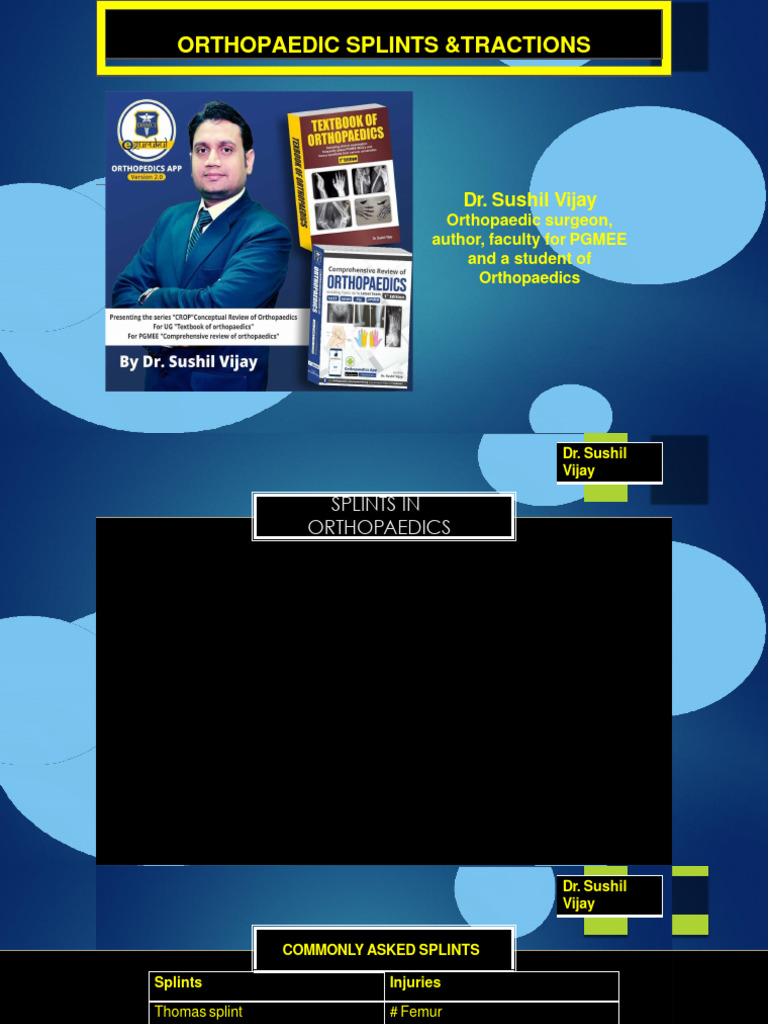 Splints in Orthopaedics | PDF