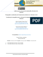 Onsideraciones Tomográficas para La Colocación de Minitornillos. Revisión de La Literatura