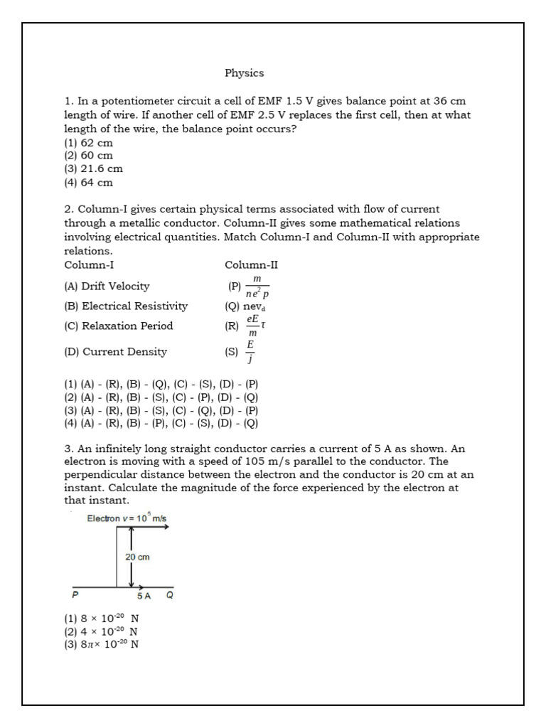 Physics 2021 pdf electric current electrical resistivity and