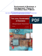 The Legal Environment of Business A Managerial Approach Theory To Practice 3Rd Edition Sean P Melvin Full Chapter