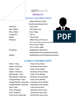 BIODATA For Marriage With Family Details