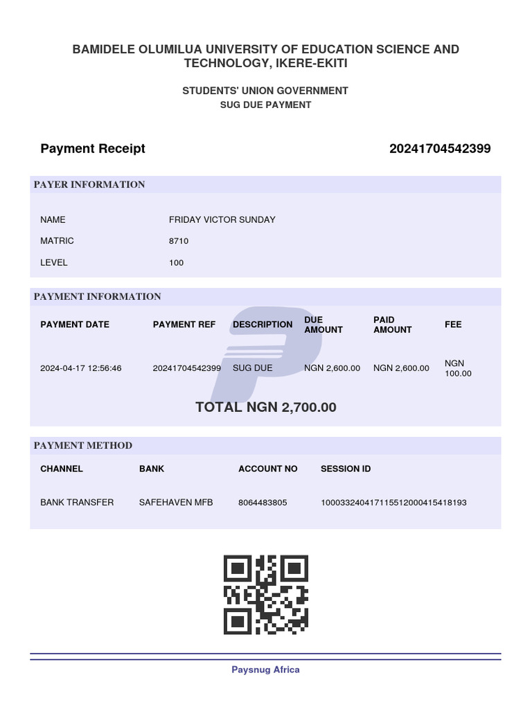 Payment Receipt 20241704542399 Bamidele Olumilua University of