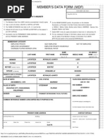 Member's Data Form (MDF) Print (No. 911146020078)