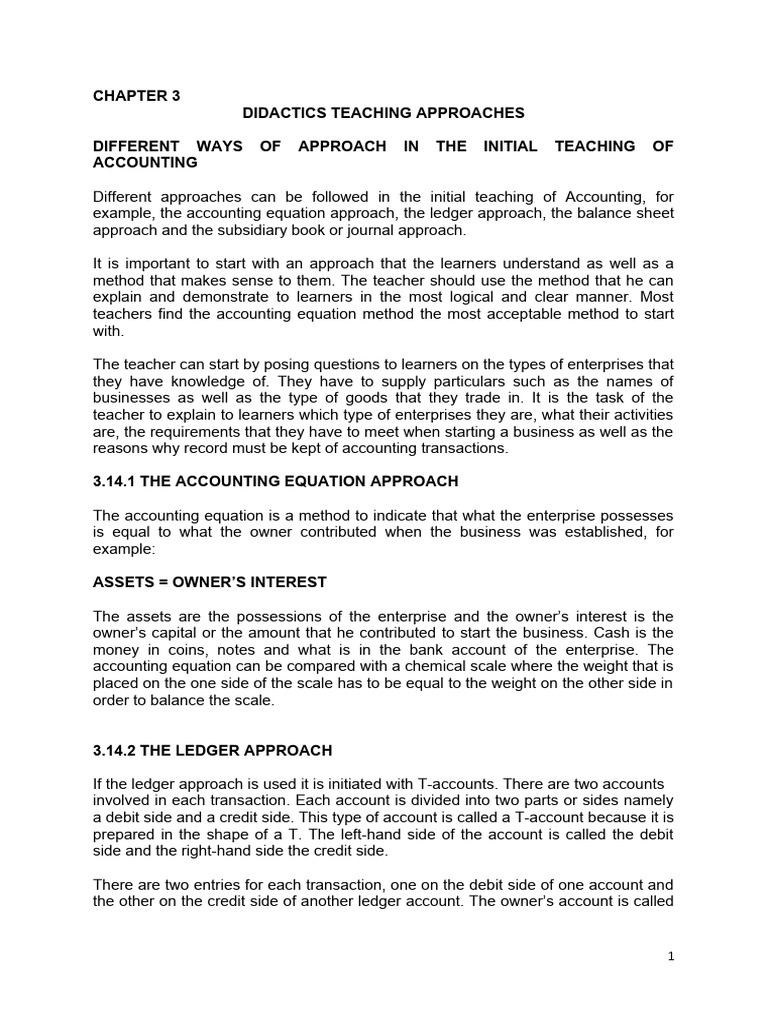 Acce 112 Didactics Chapter 3 | PDF | Debits And Credits | Teachers