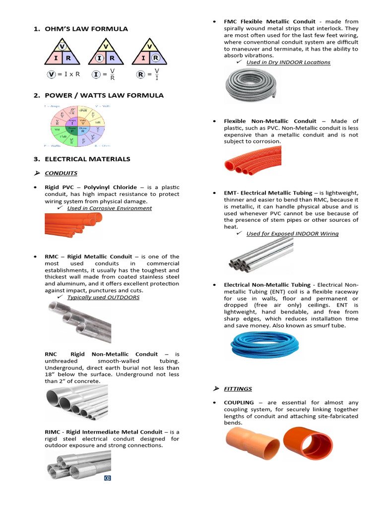 Electrical Installation Material Overview | PDF | Electrical Wiring ...