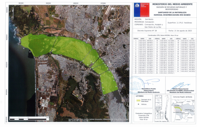 Mapa SN Humedal Desembocadura Rio Bio Bio Firmado SGD 11716 | PDF