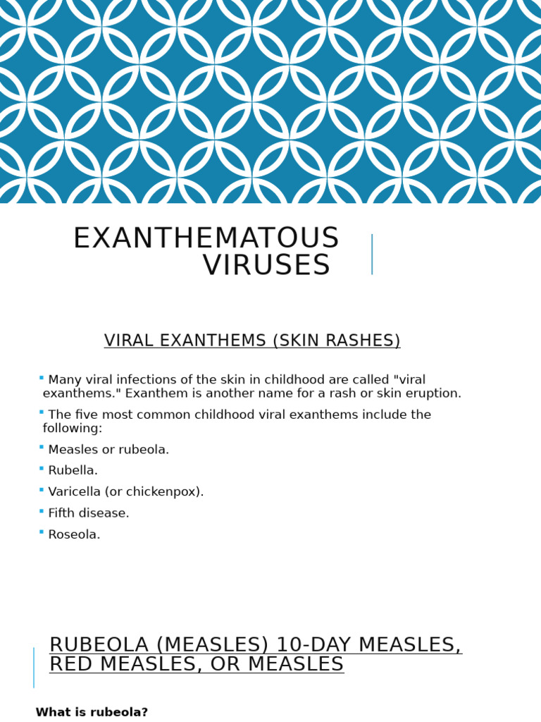 Viral Rashes in Children | PDF | Measles | Virus