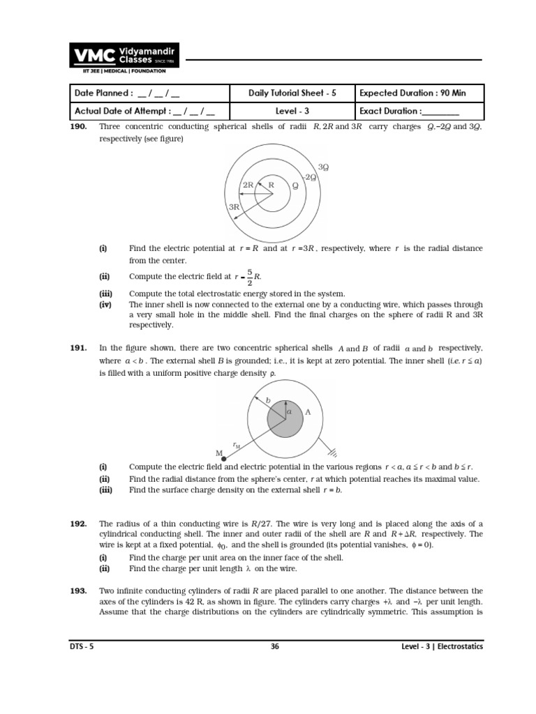 Electrostatics Problem Set Solutions | PDF | Sphere | Radius