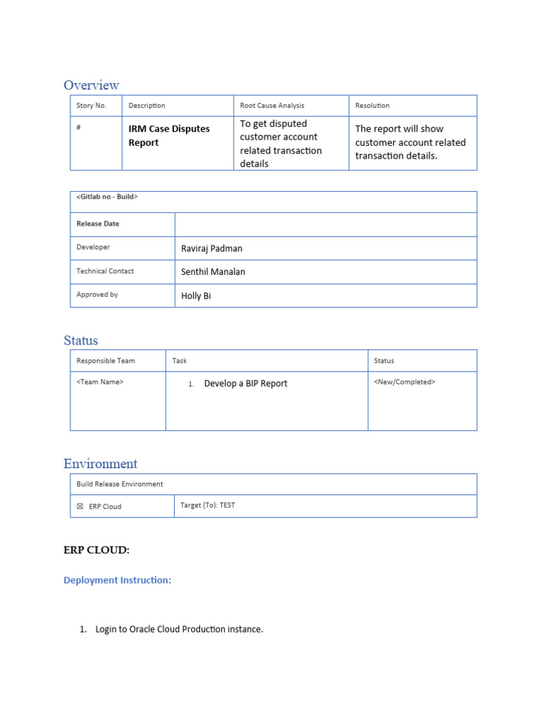 IRM Case Disputes Report Overview | PDF | Enterprise Resource Planning ...