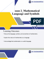 Lesson 2 Mathematical Language and Symbols