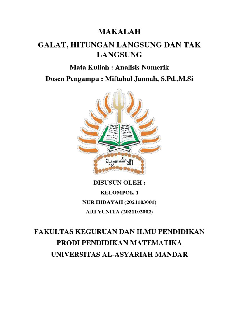 Makalah Galat Analisis Numerik | PDF