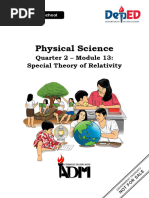 Physical Science: Quarter 2 - Module 13: Special Theory of Relativity