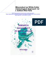 Research Misconduct As White Collar Crime A Criminological Approach 1St Ed Edition Rita Faria All Chapter