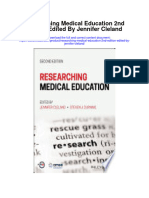 Researching Medical Education 2Nd Edition Edited by Jennifer Cleland All Chapter