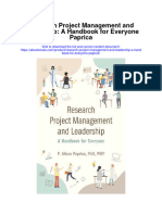 Research Project Management and Leadership A Handbook For Everyone Paprica All Chapter