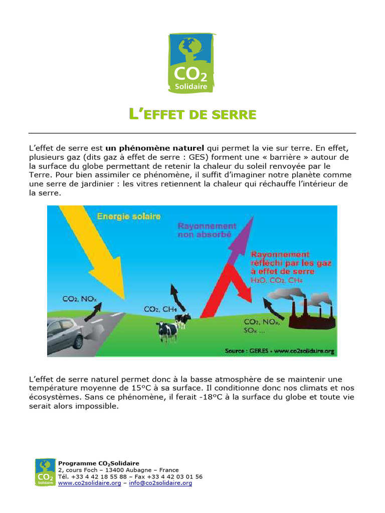 Comprendre l'effet de serre naturel | PDF | Effet de serre | Dioxyde de ...
