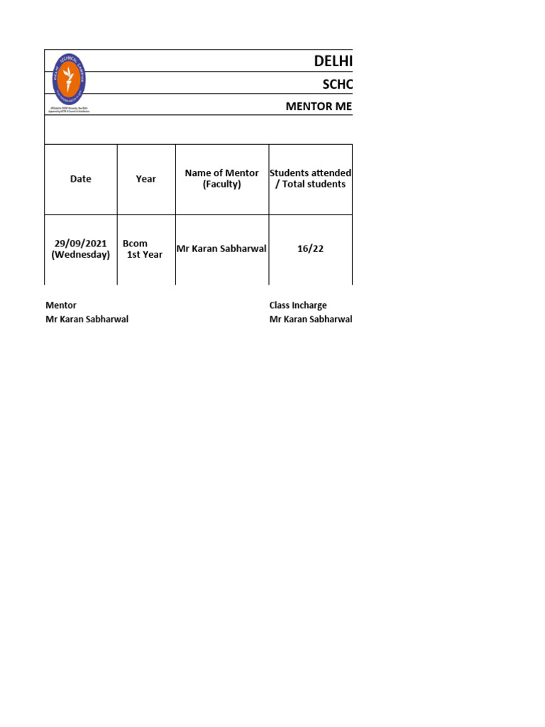 Mentor-Mentee Format Bcom 2021-24 | PDF