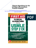 First Aid Clinical Algorithms For The Usmle Step 2 CK Jonathan Kramer Feldman Full Chapter