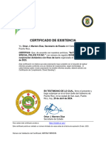 Certificado de Existencia DPT Estado