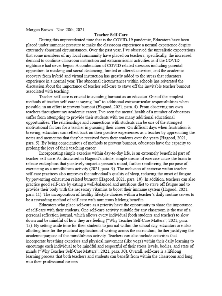 Teacher Self Care Team Kya Hai