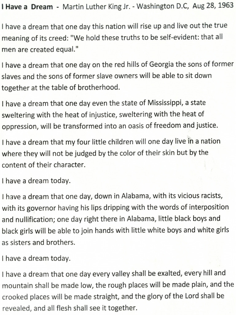 I Have A Dream - Martin Luther King JR - 1963 | PDF