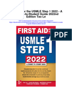 Download First Aid For The Usmle Step 1 2022 A Student To Student Guide 2022Nd Edition Tao Le full chapter