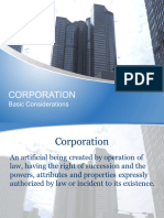 Basic Considerations of A Corporation