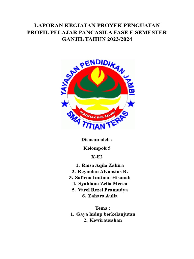 Laporan Kegiatan P5 E2 Kel 5 | PDF