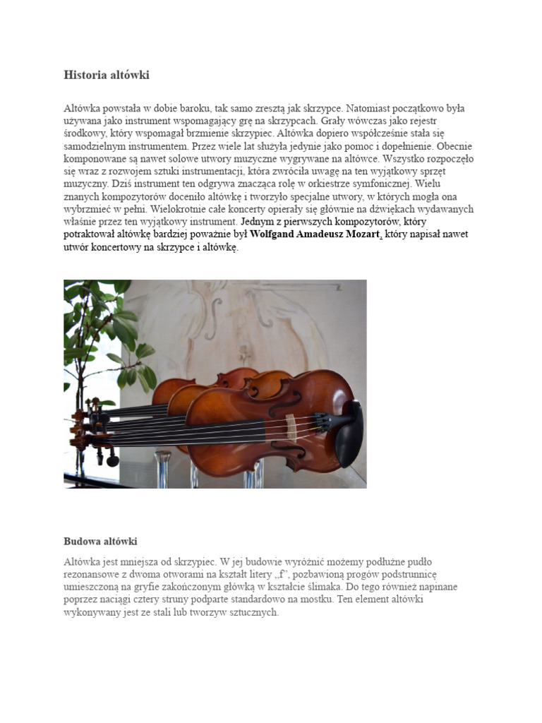 Altówka Muzyka Zadanie... | PDF