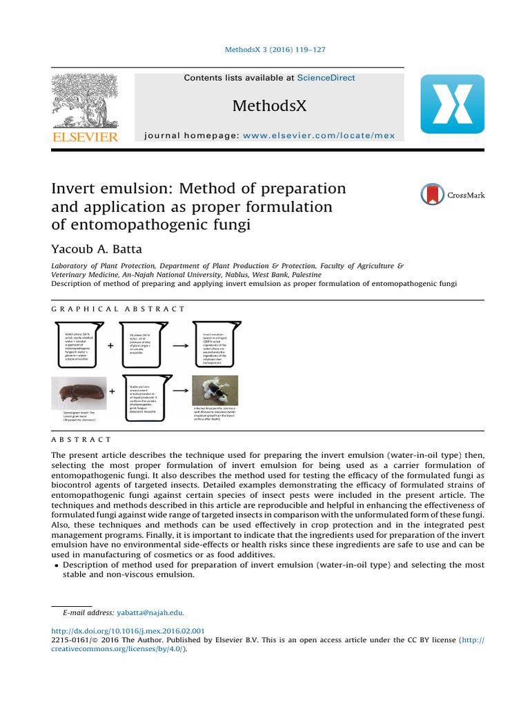 Invert Emulsion for Fungi Biocontrol | PDF | Emulsion | Fungus