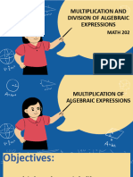 Multiplication and Division of Algebraic Expressions