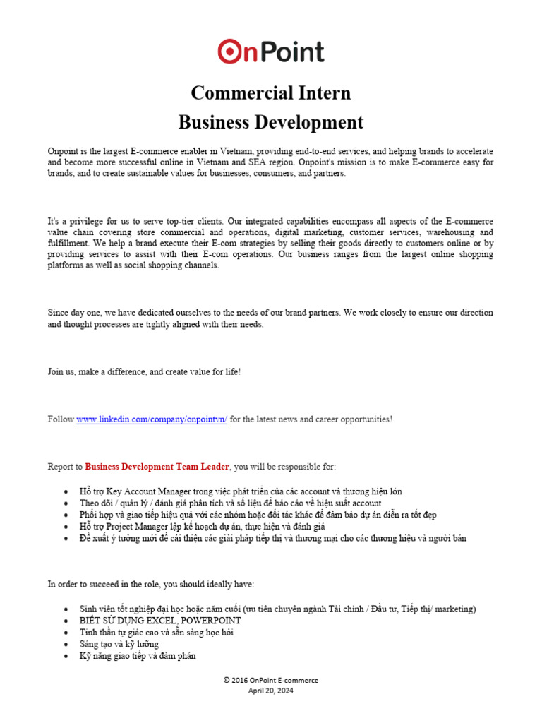 JD Commercial Intern | PDF