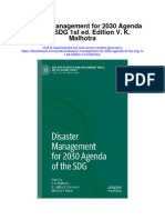 Disaster Management For 2030 Agenda of The SDG 1St Ed Edition V K Malhotra Full Chapter
