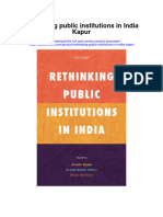 Rethinking Public Institutions in India Kapur All Chapter