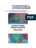 Download Discursive Thinking Through Of Education Learning From Those Who Transform The Universe Oleg Bazaluk full chapter