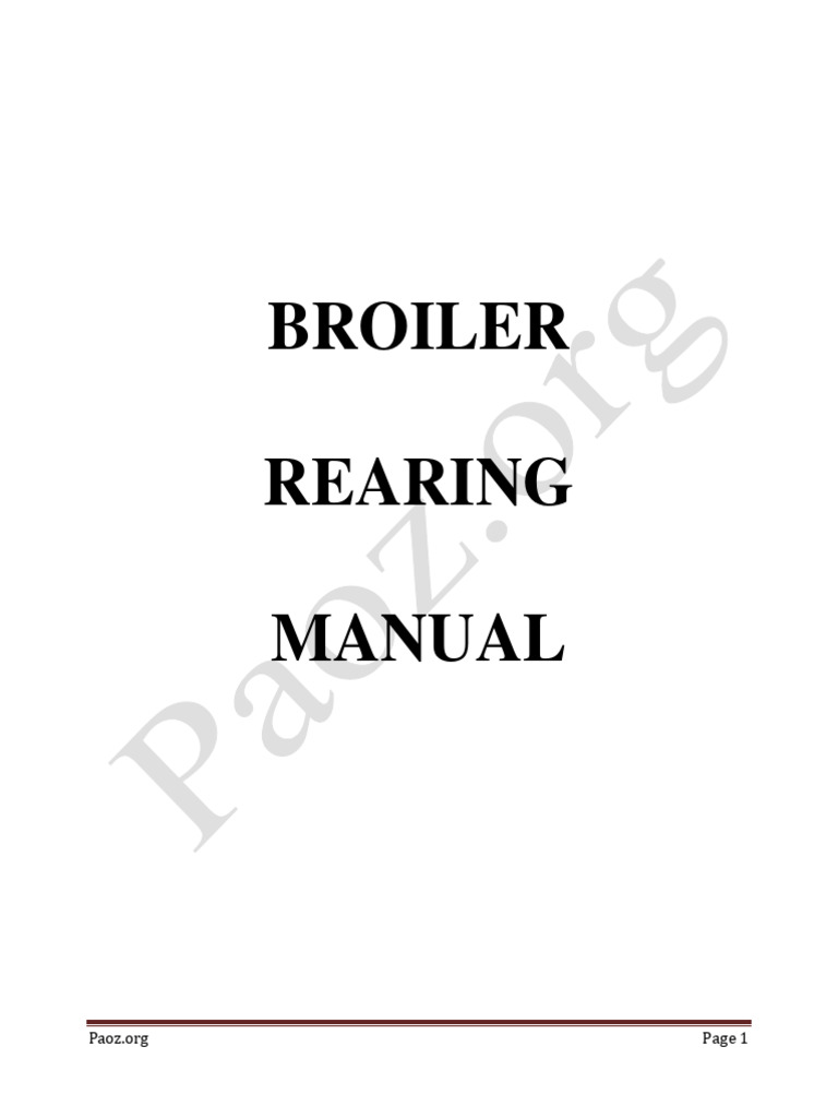 Broiler Rearing Manual: Best Practices | PDF | Humidity | Broiler